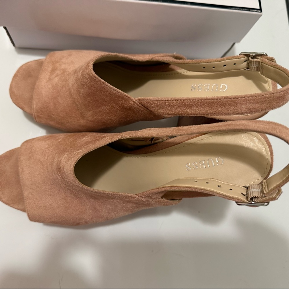 Guess Women's Pink Peep-Toe Heels